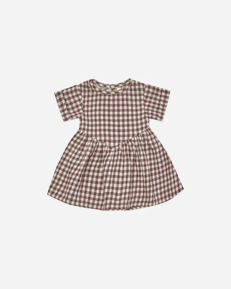 Quincy Mae - Plum Gingham Brielle Dress