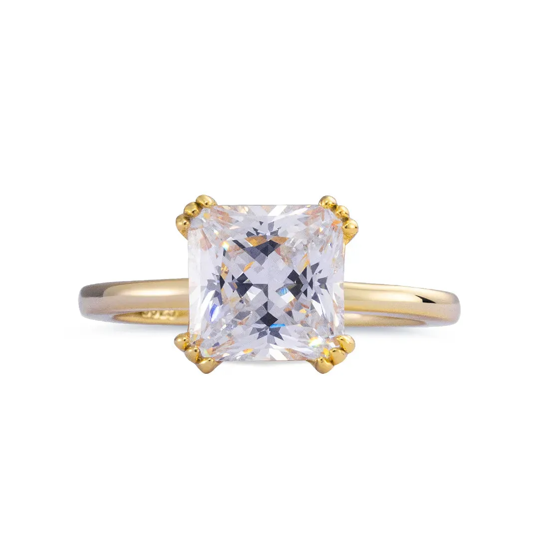 Radiant Cut Moissanite Solitaire Engagement Ring