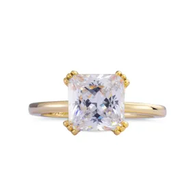 Radiant Cut Moissanite Solitaire Engagement Ring