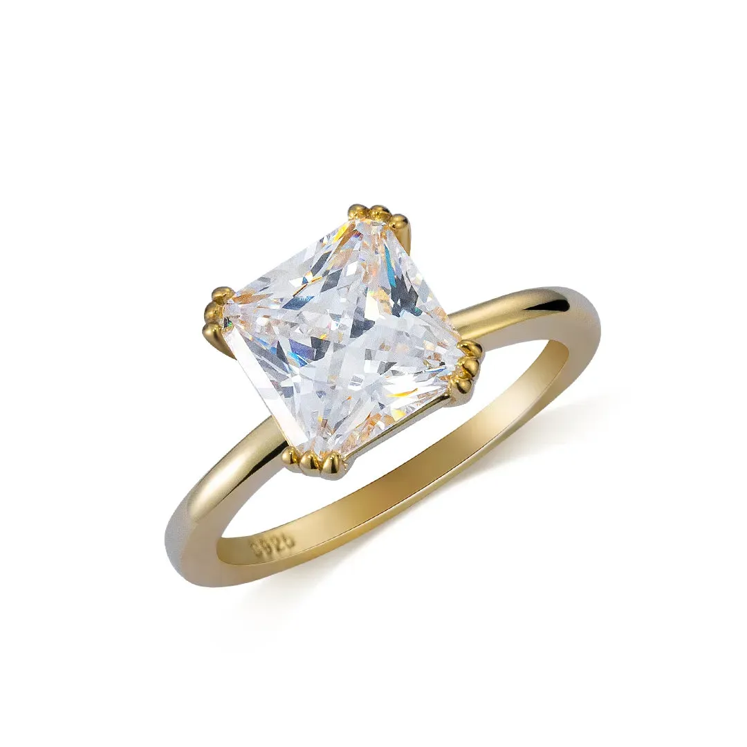 Radiant Cut Moissanite Solitaire Engagement Ring