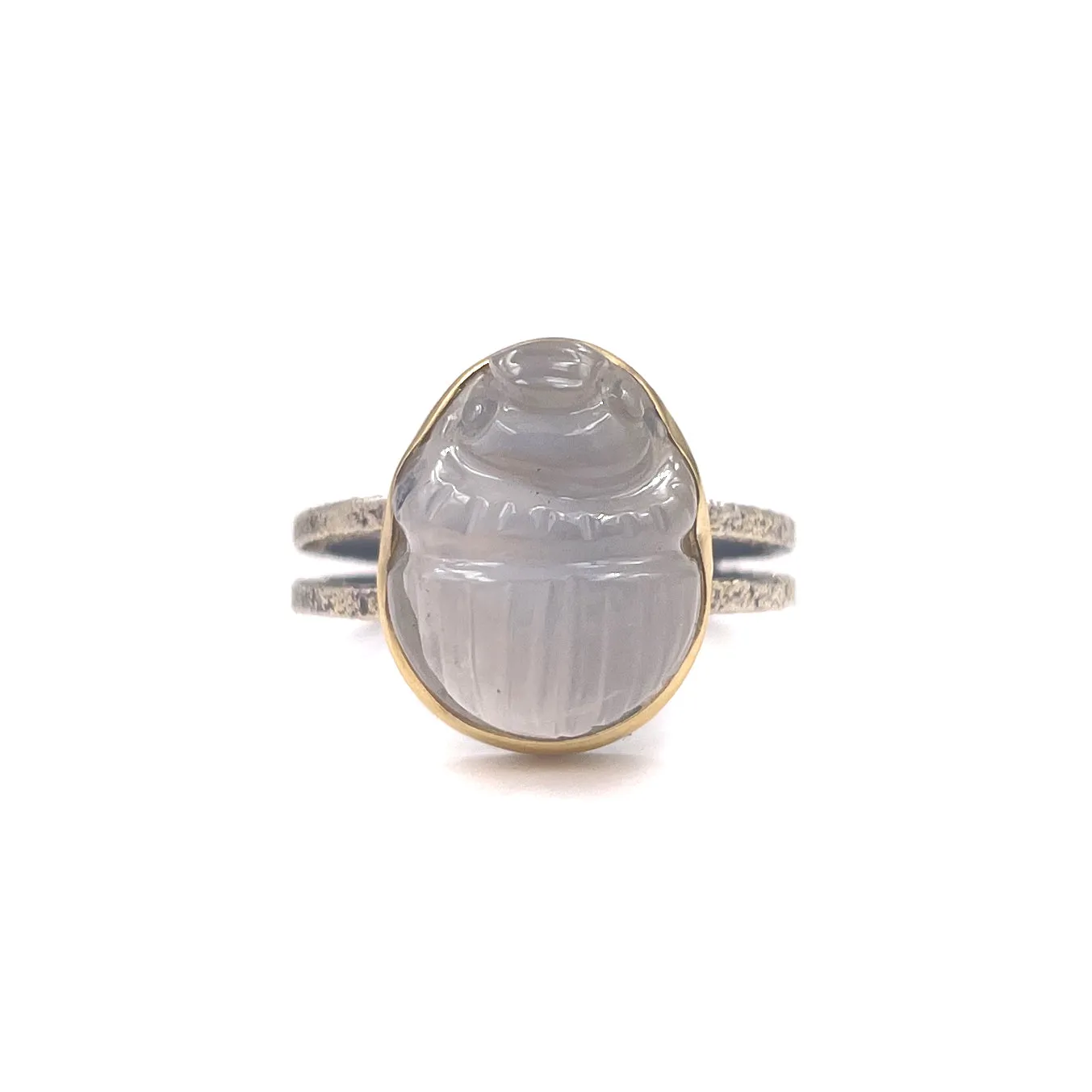 Rainbow Moonstone Scarab Ring