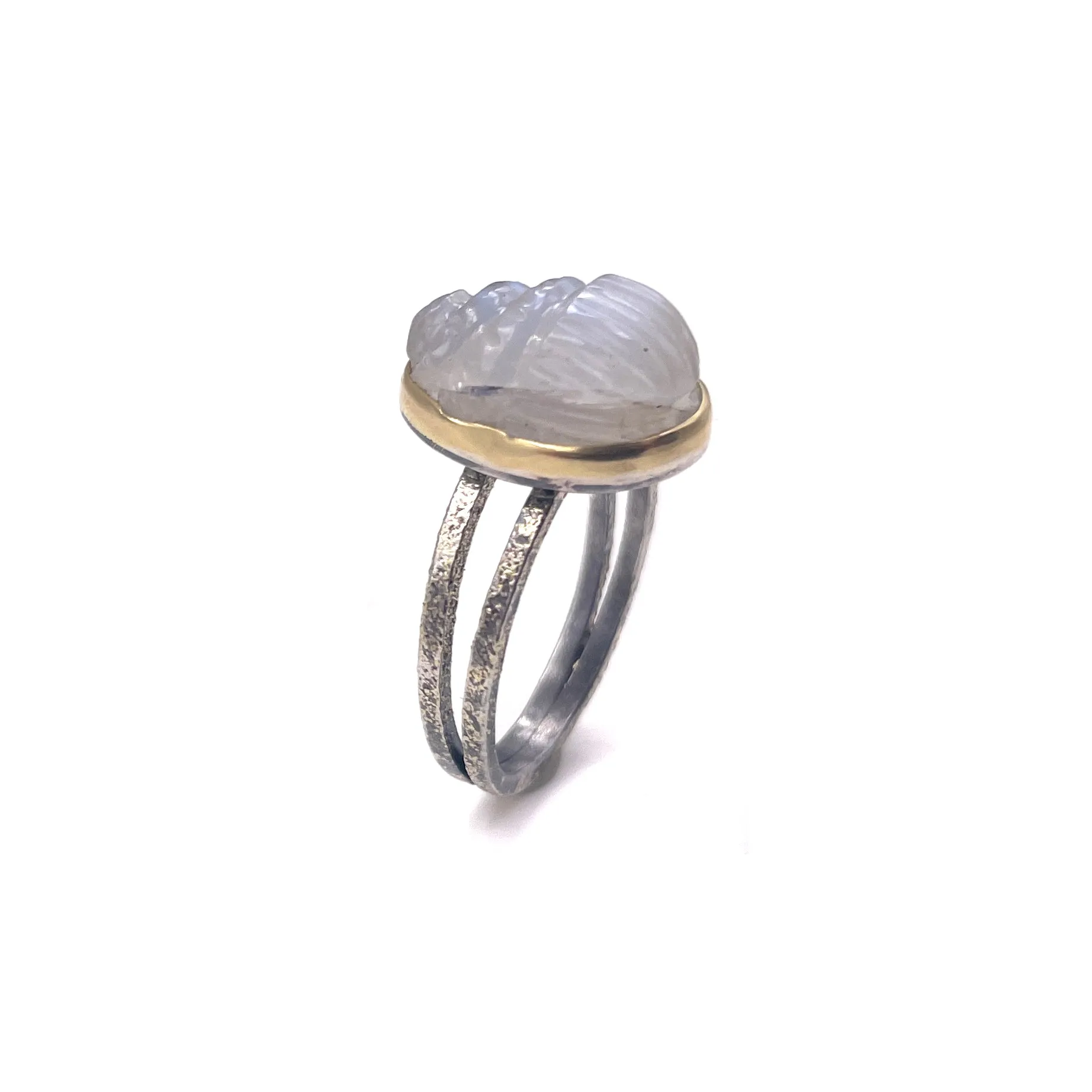 Rainbow Moonstone Scarab Ring