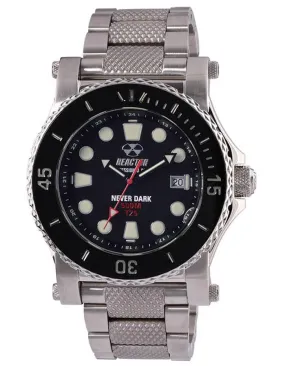 Reactor Polaris Mens Watch - Stainless Steel - Black - NEVER DARK Bezel