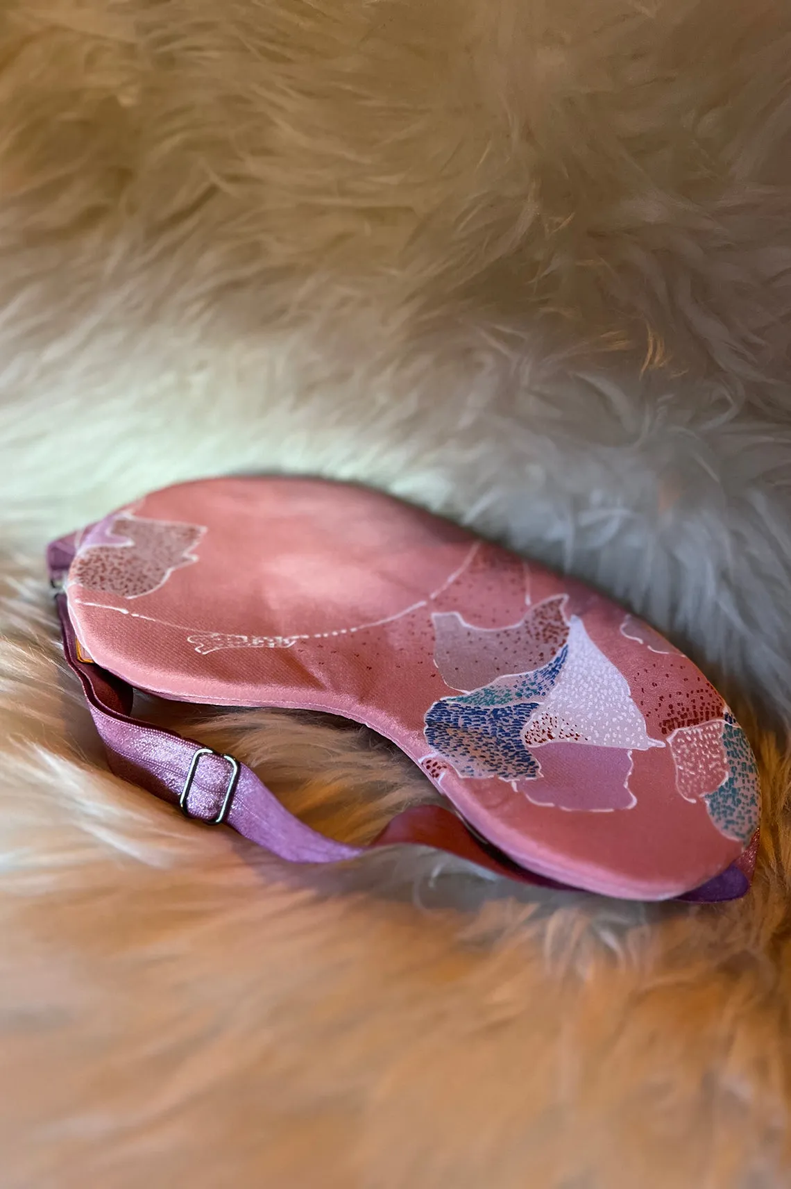 READY TO SHIP / Rumination Sleep Mask in Upcycled Vintage Pink Abstract