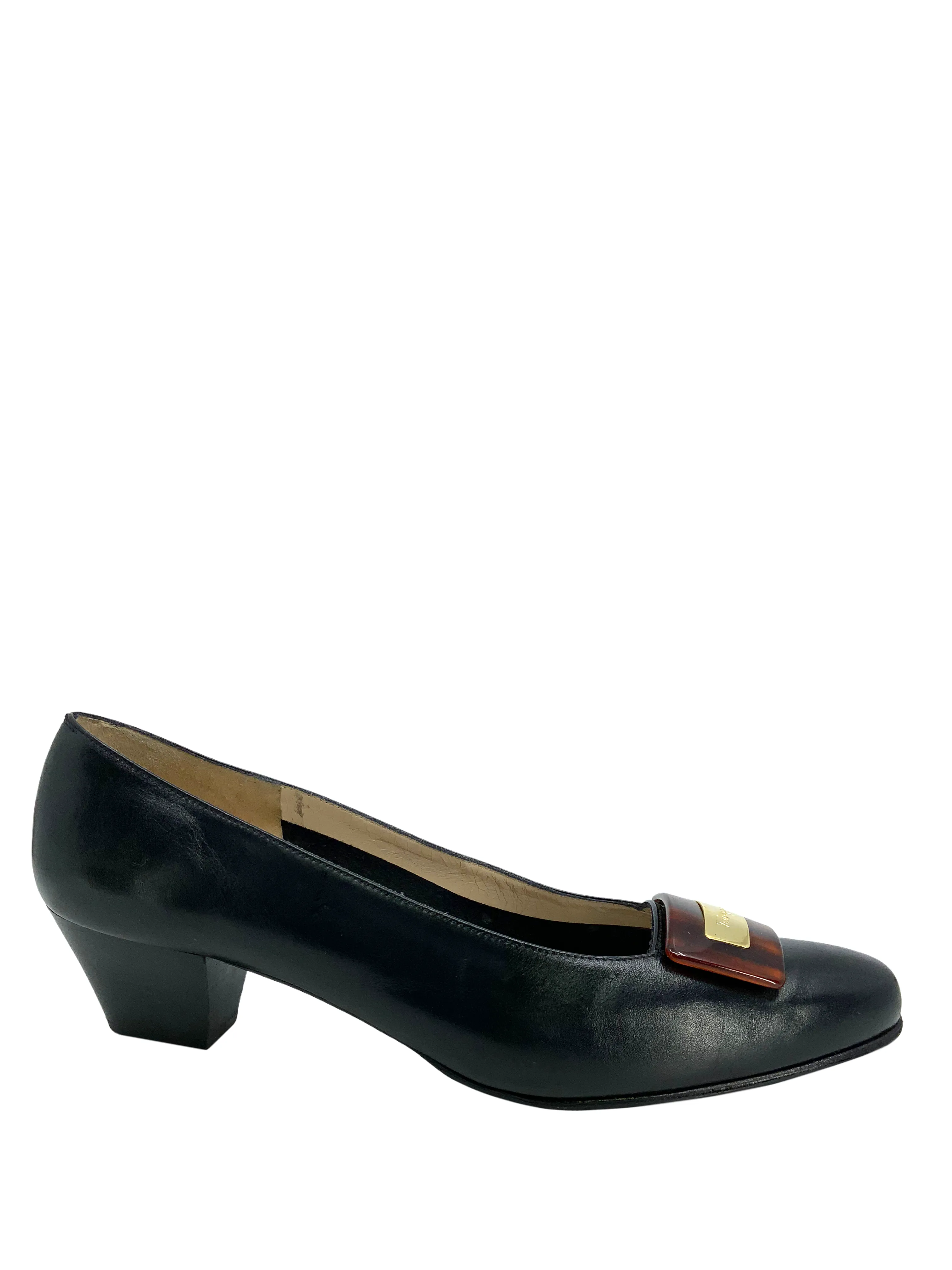 Salvatore Ferragamo Leather Logo Pumps Size 7