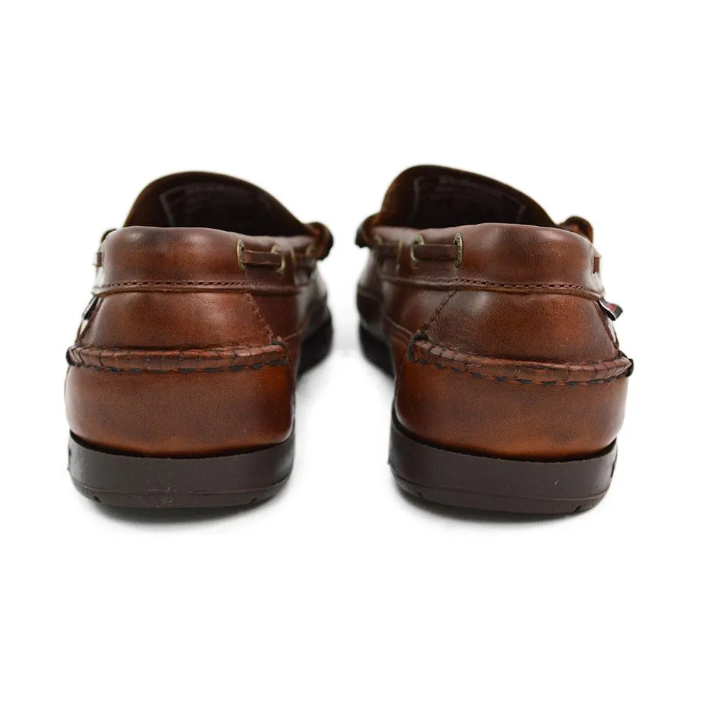 Sebago Sloop Brown Oiled Waxy Slip On Shoes