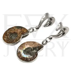 Silver Ammonite Ear Weights