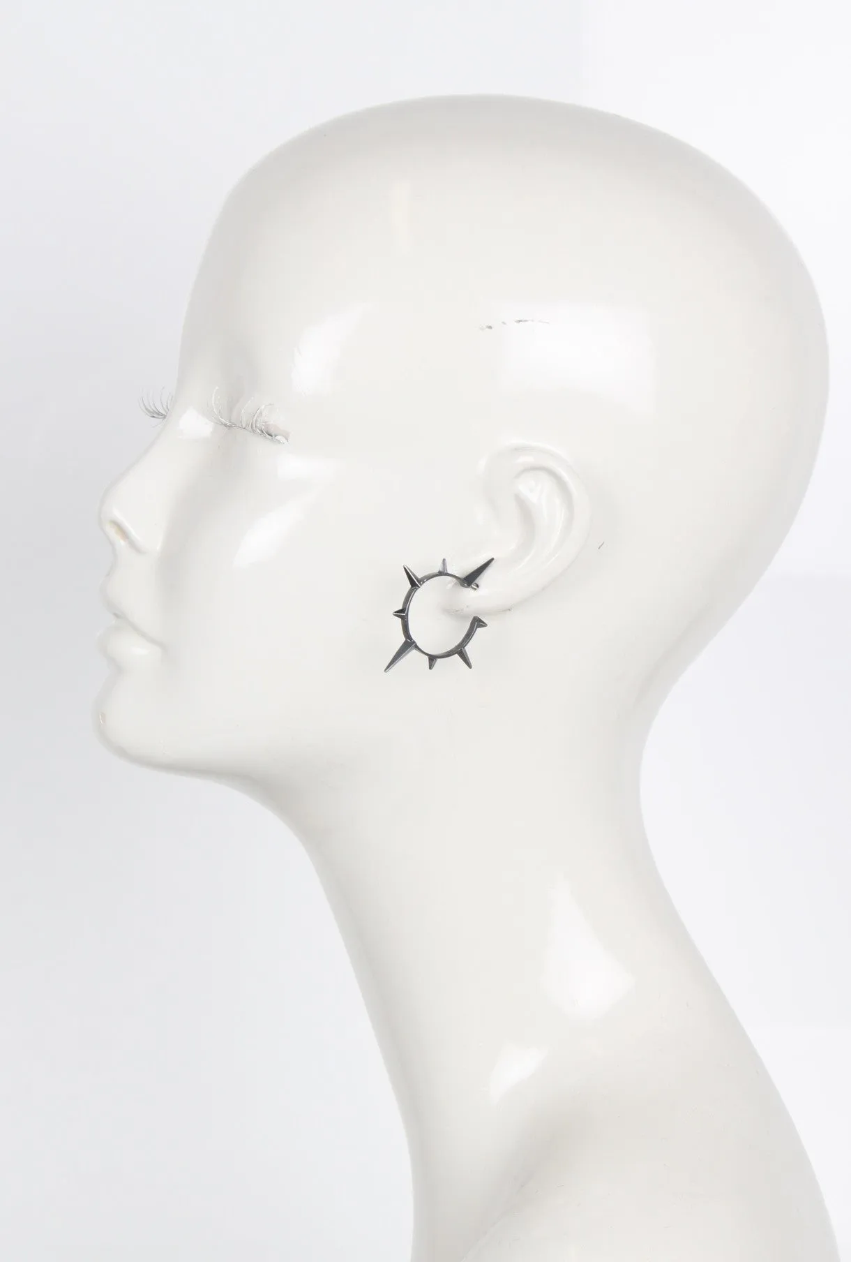 Son Earring, Oxidized Silver