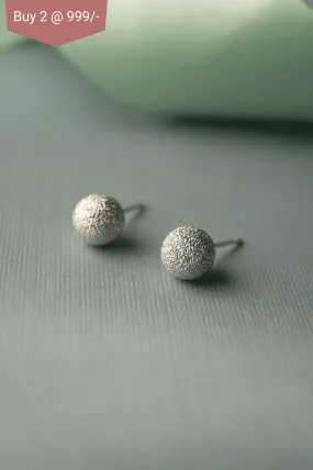 Sparkle Globe Mini Sterling Silver Stud Earrings