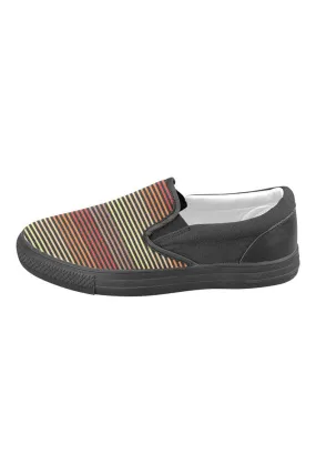 Spectral Lines Men's Slip-on Canvas Shoes (Model 019)