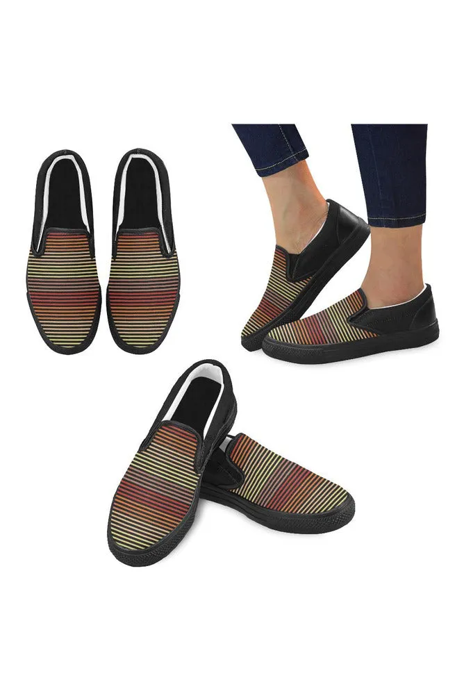 Spectral Lines Men's Slip-on Canvas Shoes (Model 019)