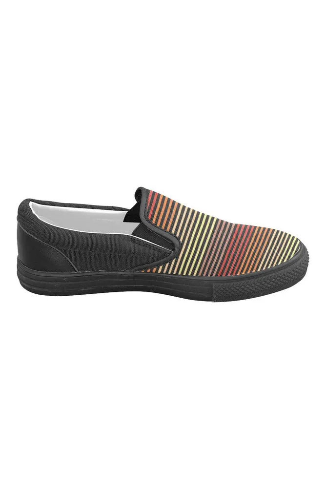 Spectral Lines Men's Slip-on Canvas Shoes (Model 019)