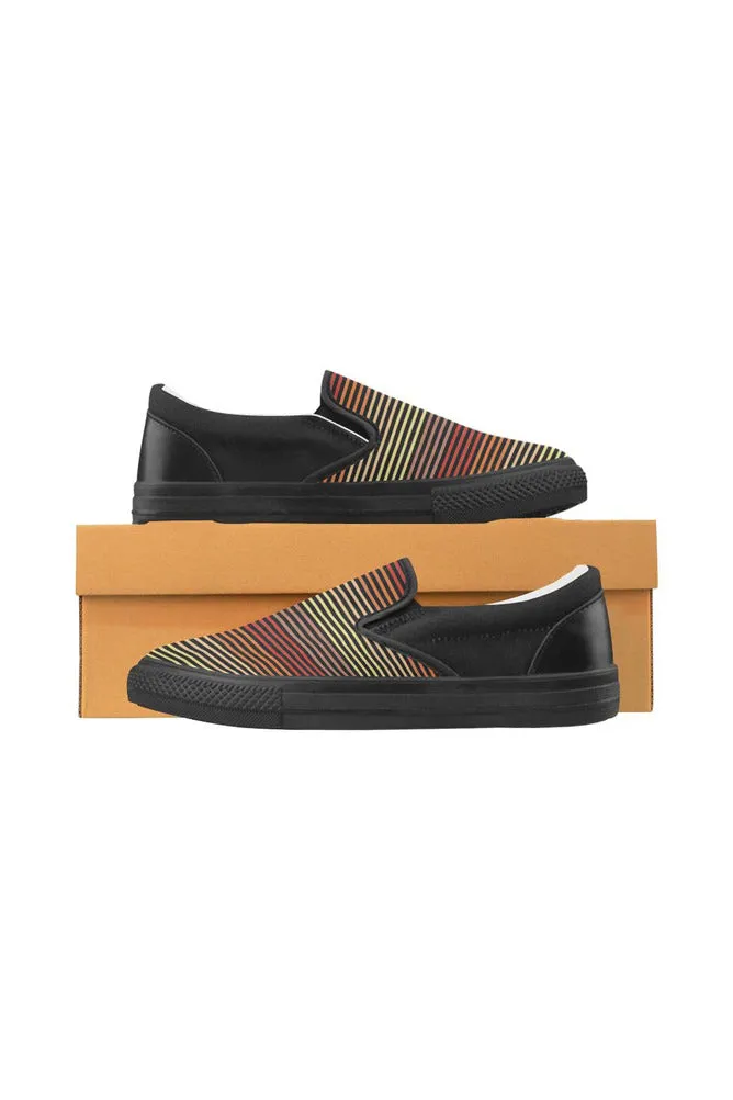 Spectral Lines Men's Slip-on Canvas Shoes (Model 019)