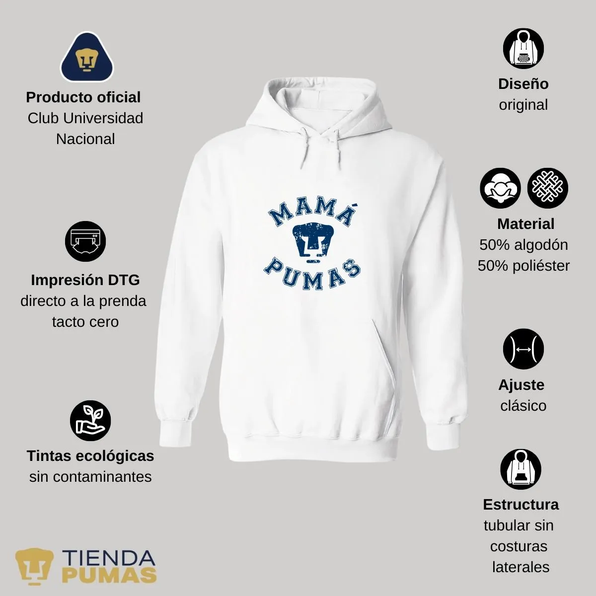 Sudadera Mujer Hoodie  Pumas UNAM Mamá