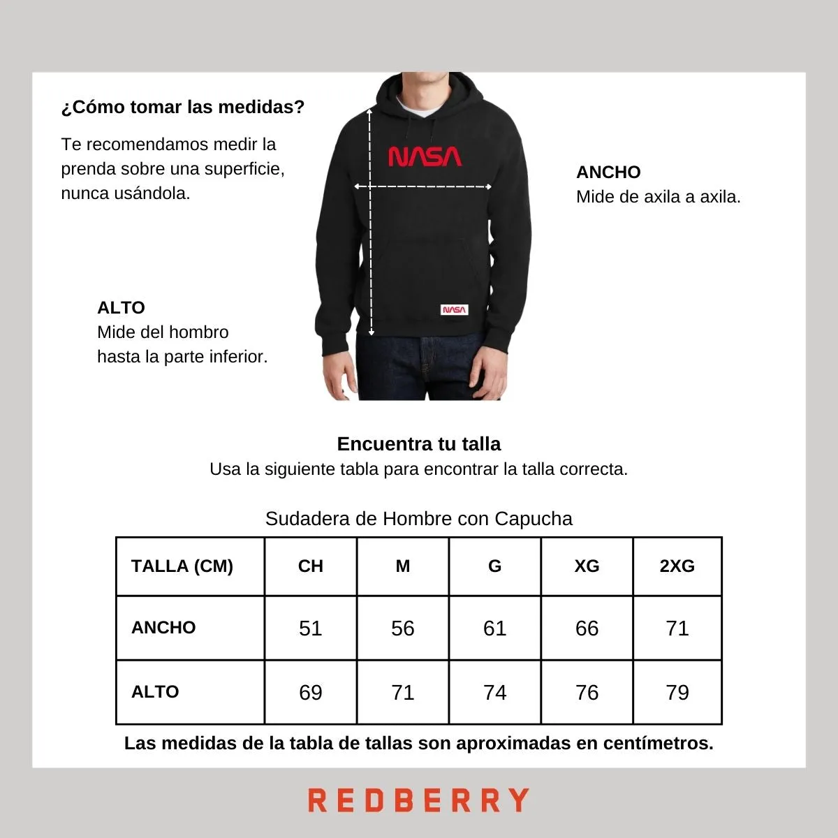 Sudadera para Hombre Hoodie Nasa Worm Red