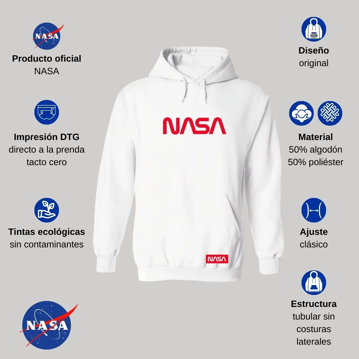 Sudadera para Mujer Hoodie Nasa Worm Red