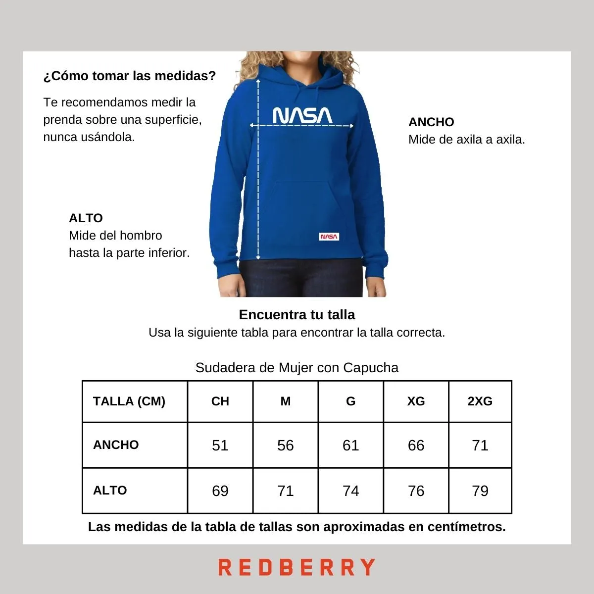 Sudadera para Mujer Hoodie Nasa Worm Red