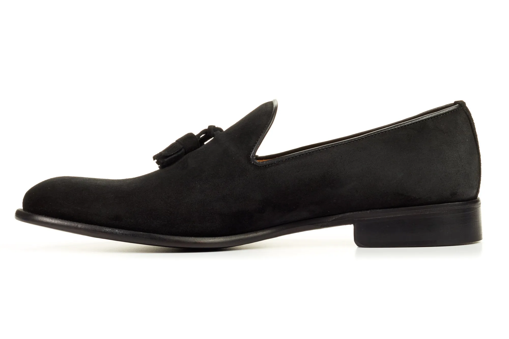 The Chaplin Tassel Loafer - Nero Suede