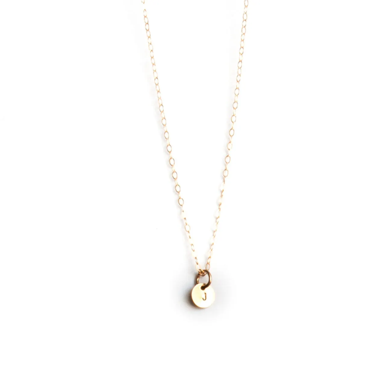 Tiny Initial Coin Necklace