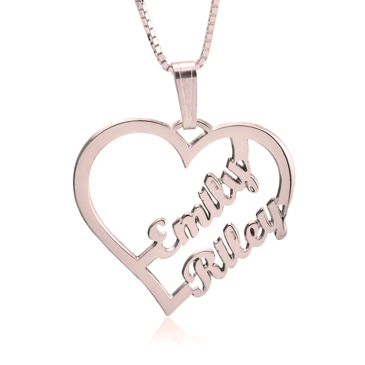 Two Name Heart Necklace