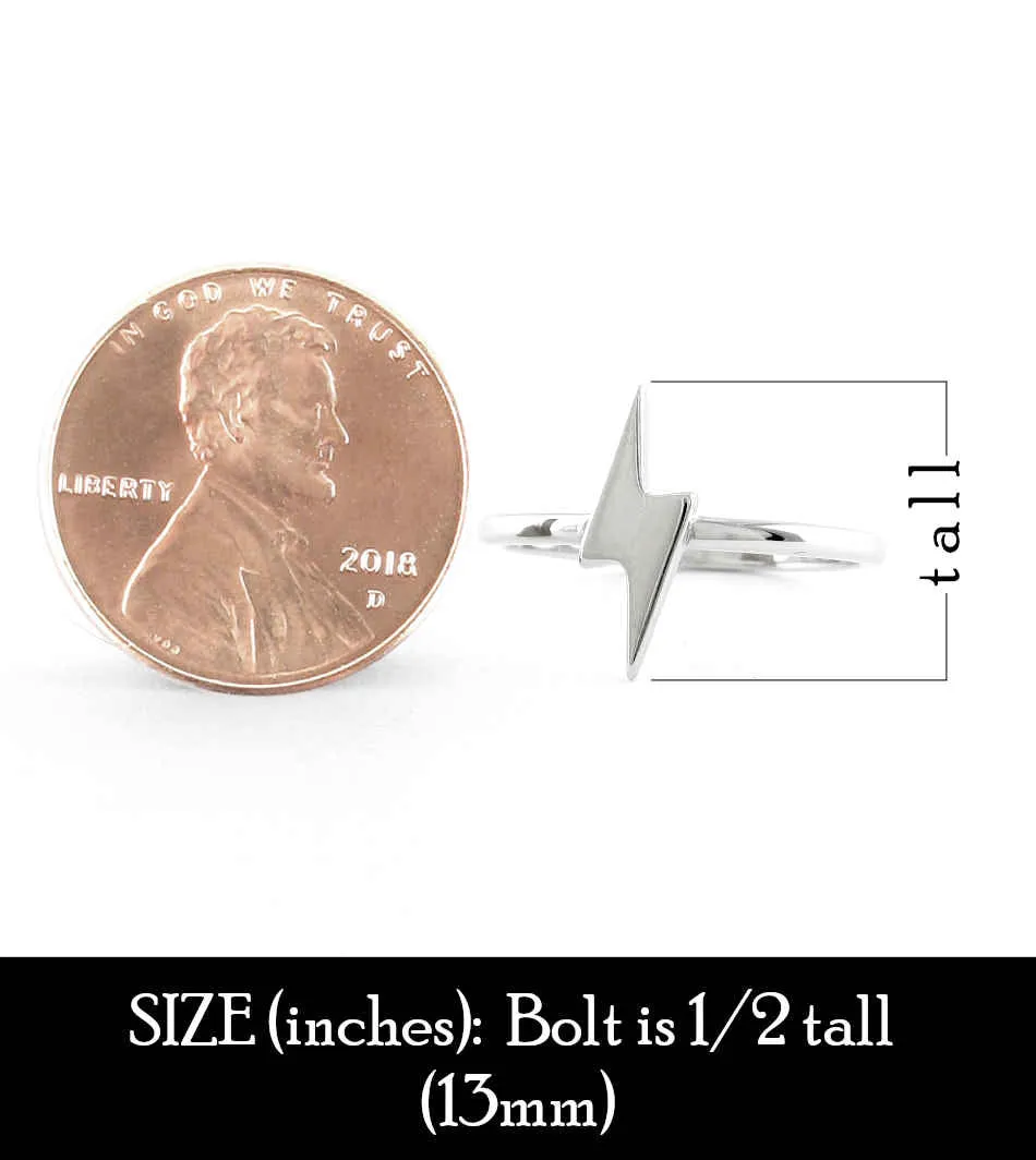 Two-Pointed Lightning Bolt Symbol Ring