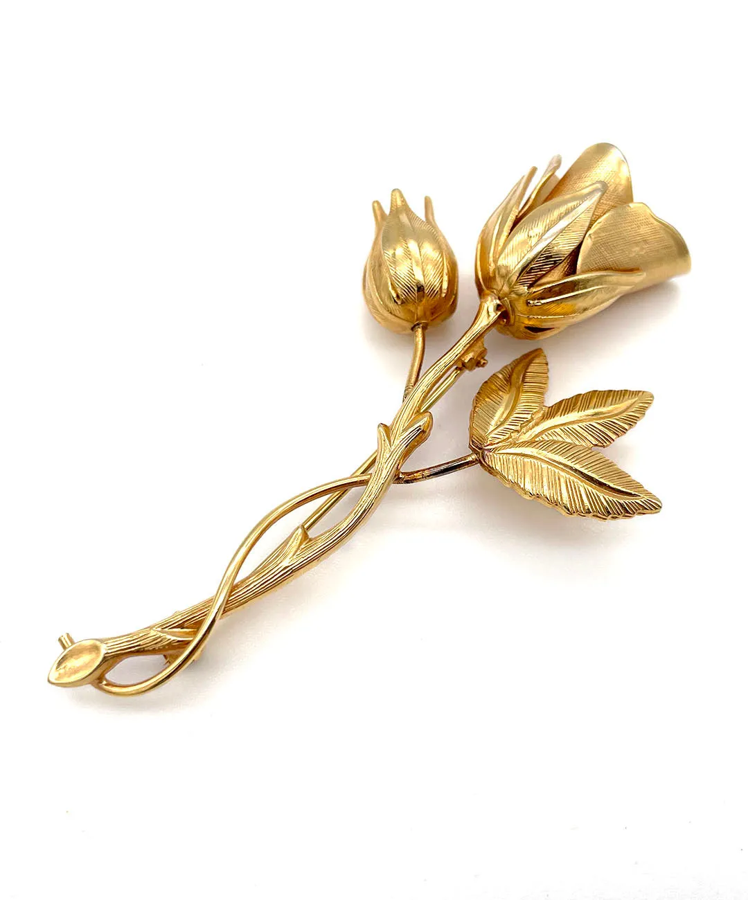 【USA輸入】 ヴィンテージ ゴールド ローズ ブローチ/Vintage Gold Rose Brooch