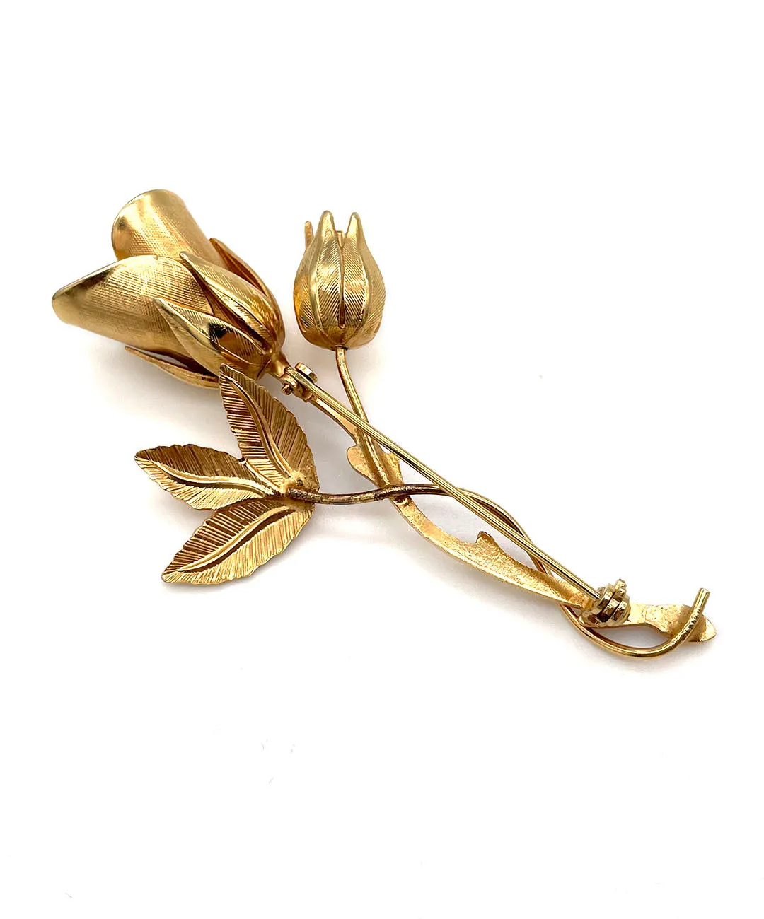 【USA輸入】 ヴィンテージ ゴールド ローズ ブローチ/Vintage Gold Rose Brooch