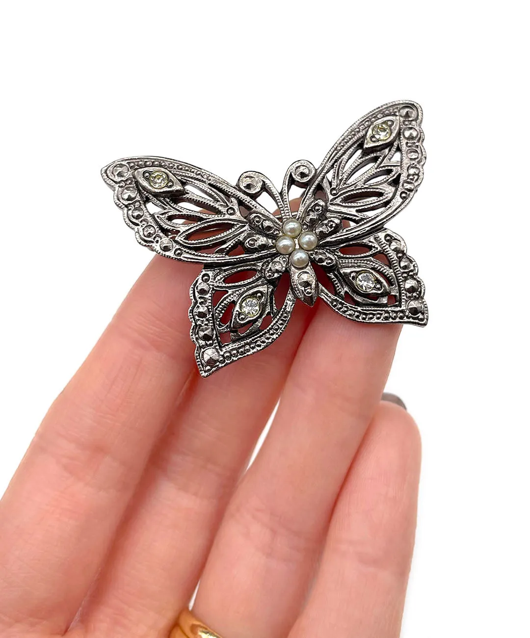 【USA輸入】ヴィンテージ AVON バタフライ ブローチ/Vintage AVON Butterfly Brooch