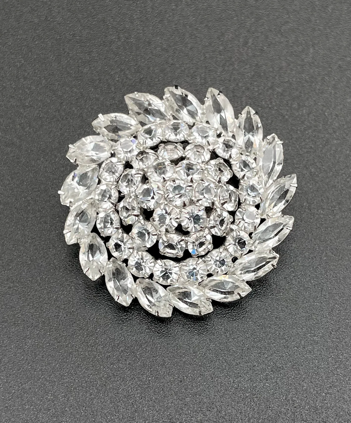 【USA輸入】ヴィンテージ クリア ビジュー ブローチ/Vintage Clear Bijou Brooch