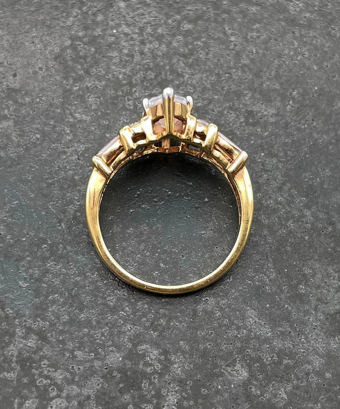 【USA輸入】ヴィンテージ クリア ビジュー リング/Vintage Clear Bijou Ring