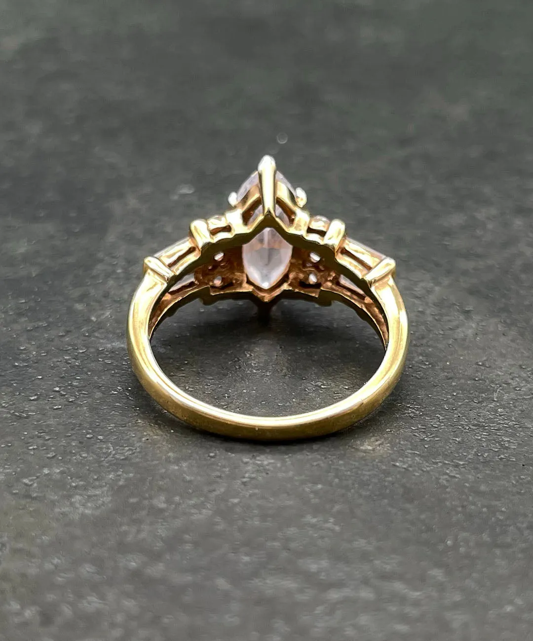 【USA輸入】ヴィンテージ クリア ビジュー リング/Vintage Clear Bijou Ring