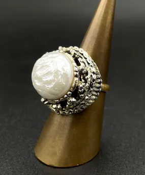 【USA輸入】ヴィンテージ パール テクスチャー リング/Vintage Pearl Texture Ring