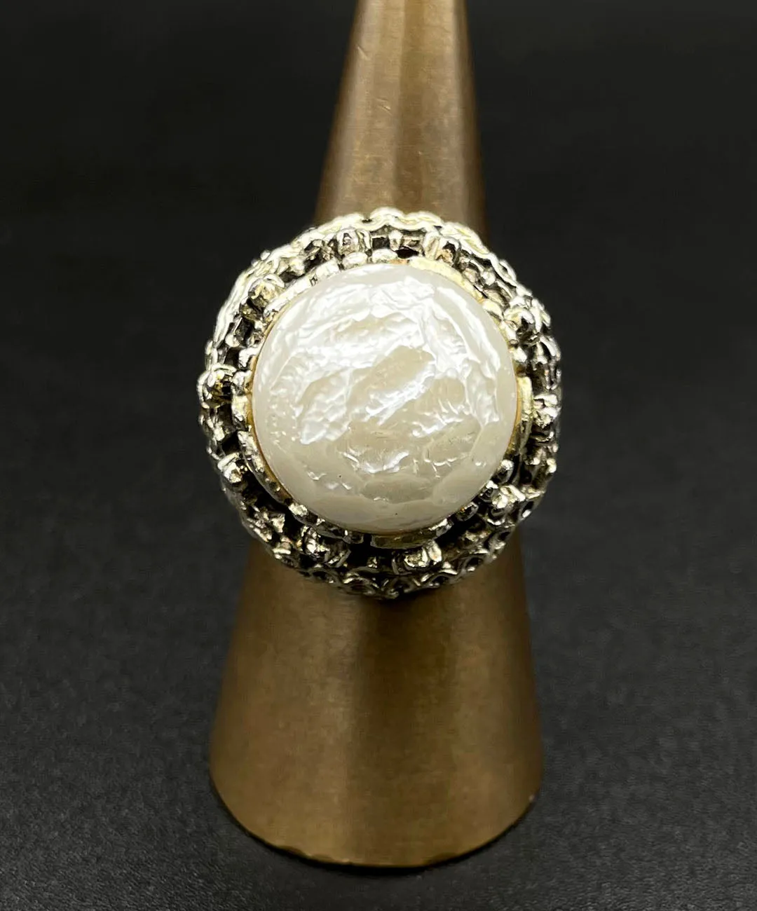 【USA輸入】ヴィンテージ パール テクスチャー リング/Vintage Pearl Texture Ring