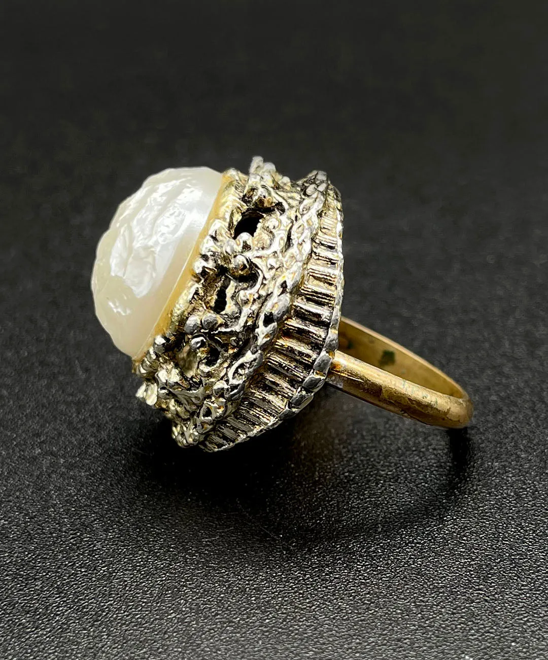 【USA輸入】ヴィンテージ パール テクスチャー リング/Vintage Pearl Texture Ring