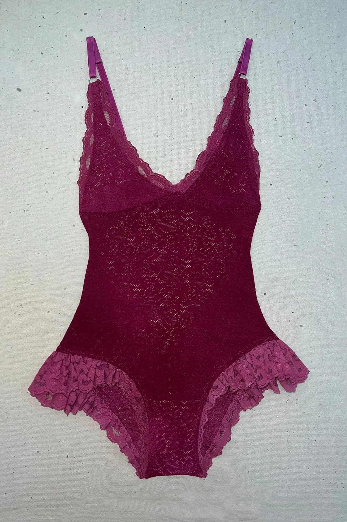 Verona Bodysuit in Ruby Vintage Surplus Lace (LOW STOCK)