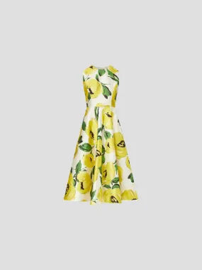 Veronica Dress in Yellow Cornelia St Rose Print