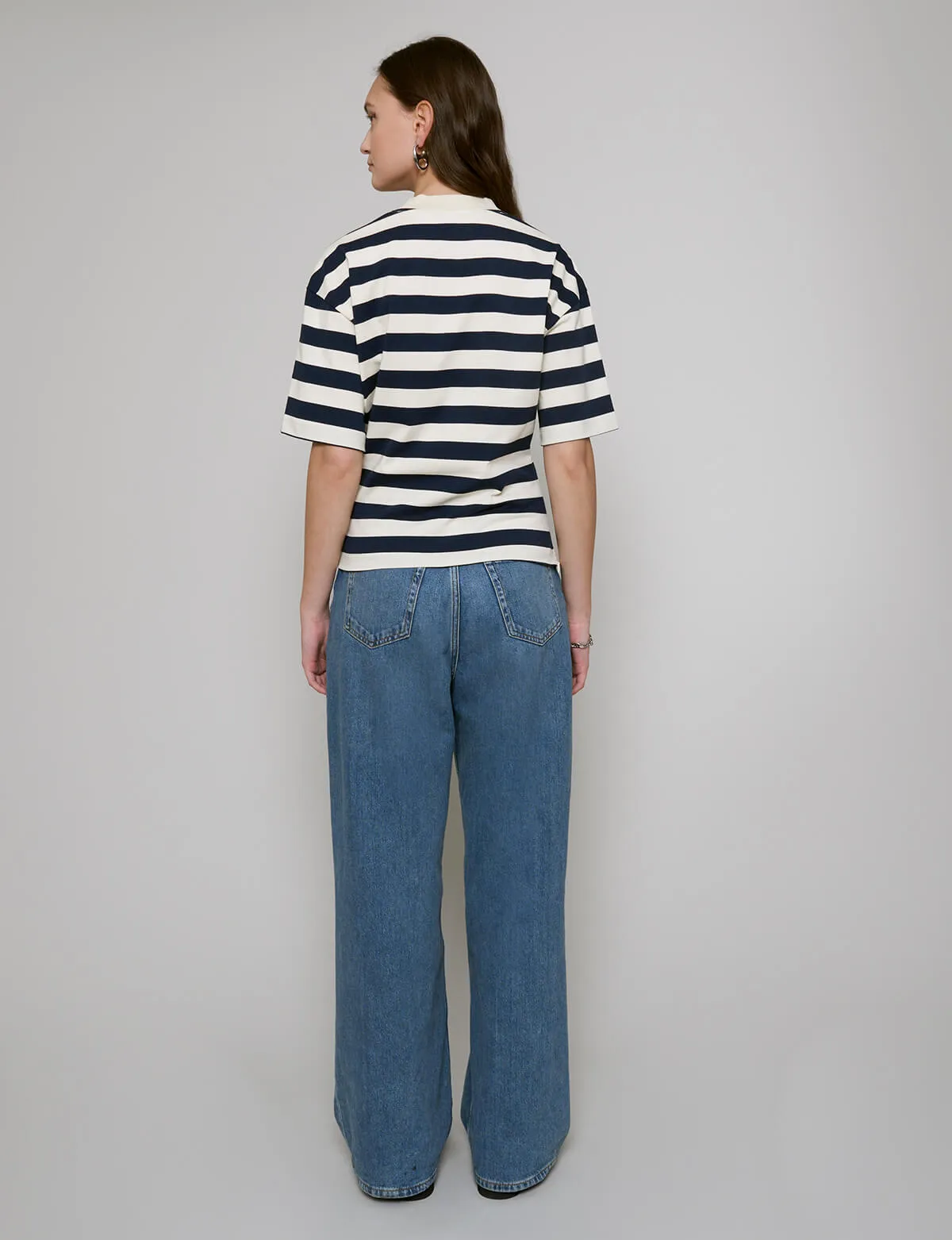 Wide Stripe Fitted Waist T-shirt