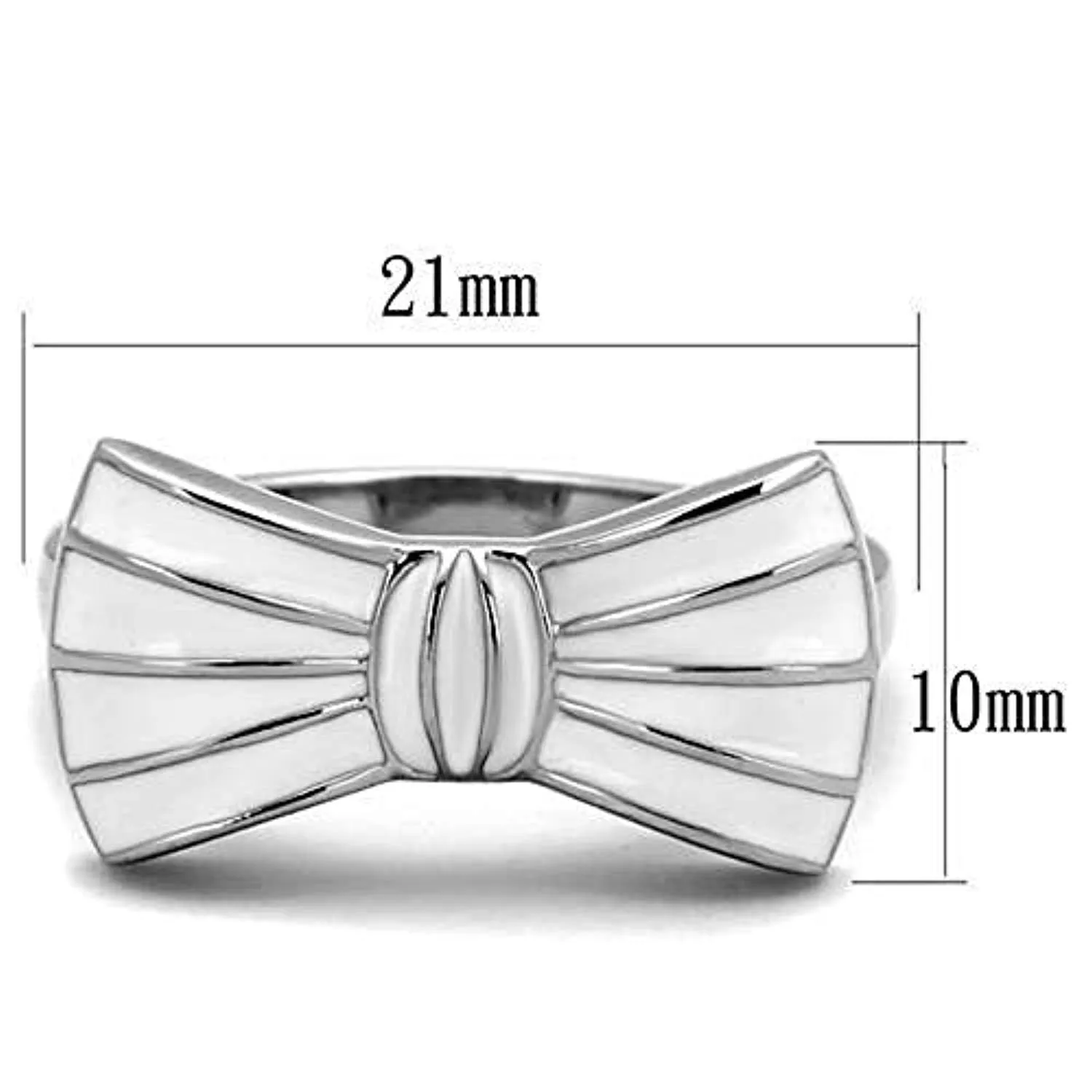 WildKlass Stainless Steel Ring High Polished (no Plating) Women Epoxy White