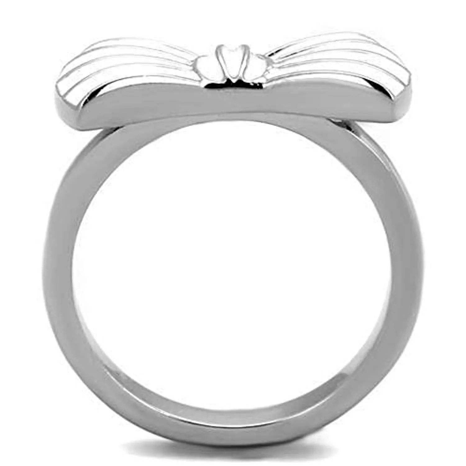 WildKlass Stainless Steel Ring High Polished (no Plating) Women Epoxy White