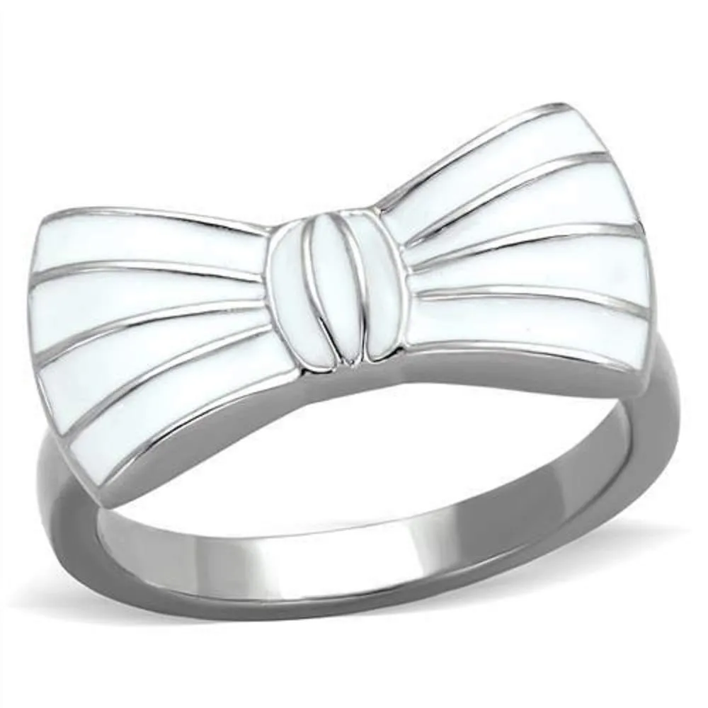 WildKlass Stainless Steel Ring High Polished (no Plating) Women Epoxy White