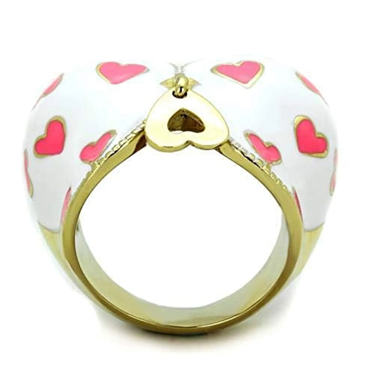 WildKlass Stainless Steel Ring IP Gold Women Epoxy Multi Color