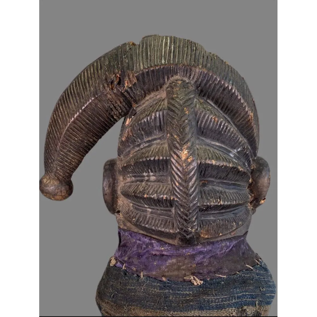 Yoruba Egungun Headdress with Textile, Nigeria #1153 PROVENANCE