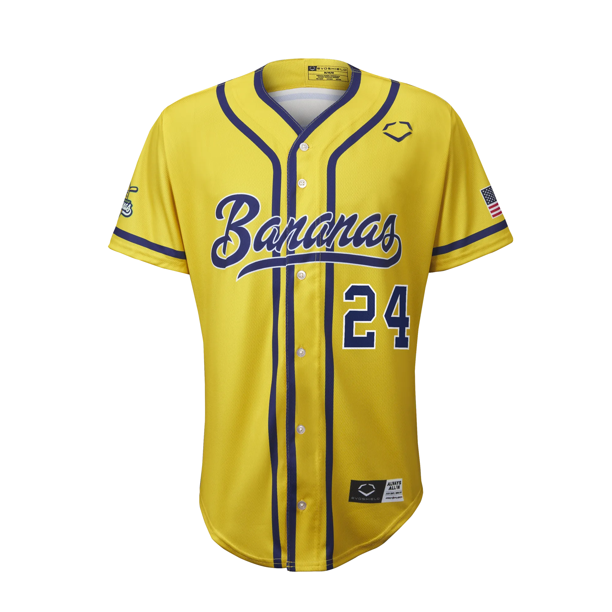 YOUTH Bananas Andy Archer #24 EvoShield Jersey - Yellow